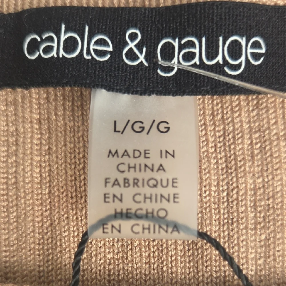 NEW nWTCable & Gauge Tan Ribbed Sweater L - Picture 6 of 6